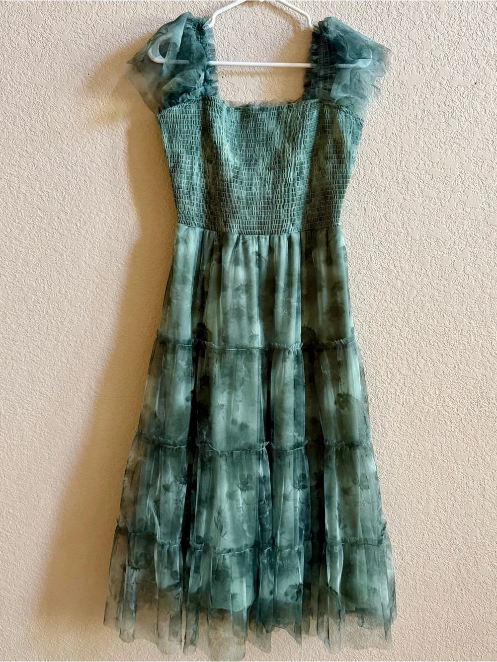 Baltic Born Clementine Tulle Midi Party Dress Dusty Green Print Size Large NWT